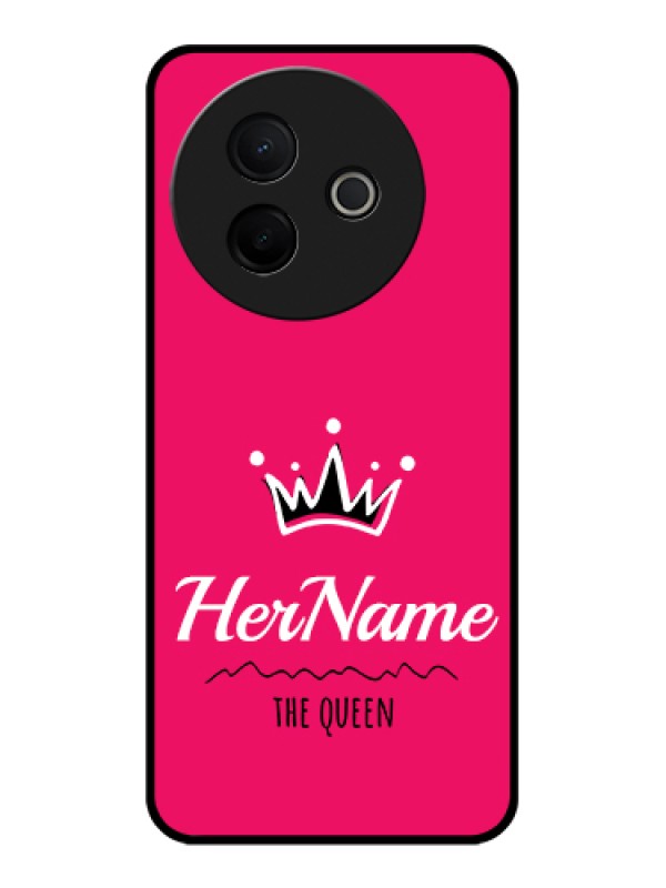 Custom Vivo Y39 5G Custom Glass Phone Case - Queen With Name Design