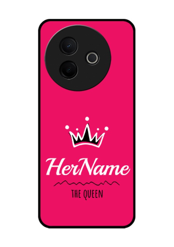 Vivo Y39 5G Custom Glass Phone Case - Queen With Name Design