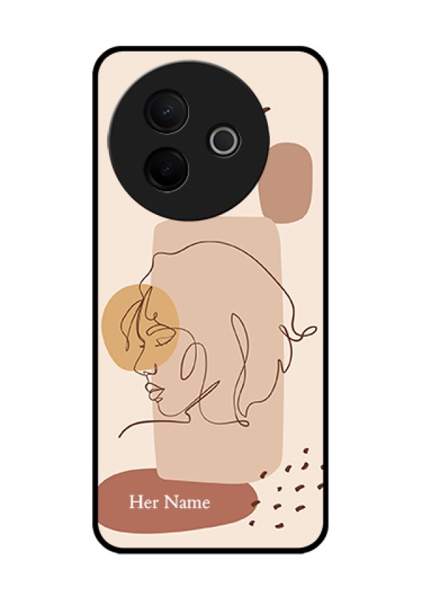 Vivo Y39 5G Custom Glass Phone Case - Calm Woman Line Art Design