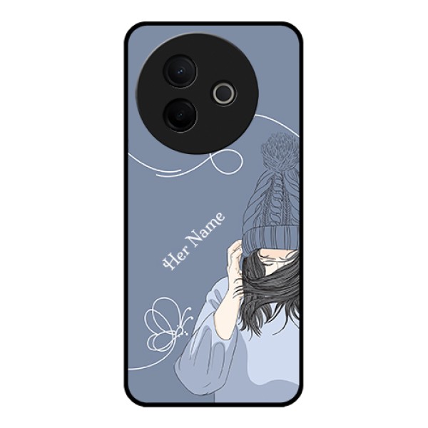 Vivo Y39 5G Custom Glass Phone Case - Girl In Winter Outfit Design Vivo Y39 5G Custom Glass Phone Case - Girl In Winter Outfit Design
