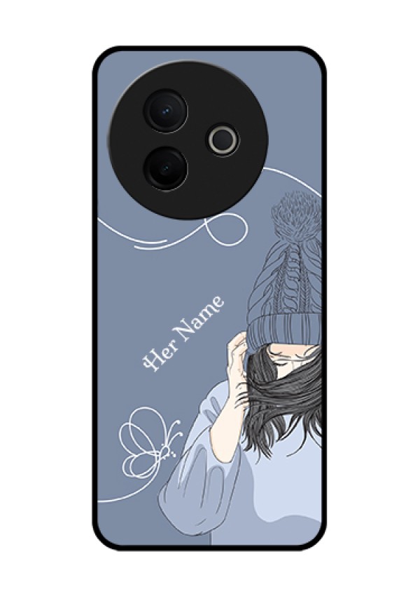 Vivo Y39 5G Custom Glass Phone Case - Girl In Winter Outfit Design
