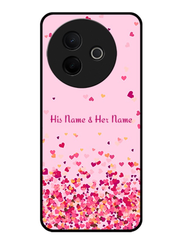 Custom Vivo Y39 5G Custom Glass Phone Case - Floating Hearts Design