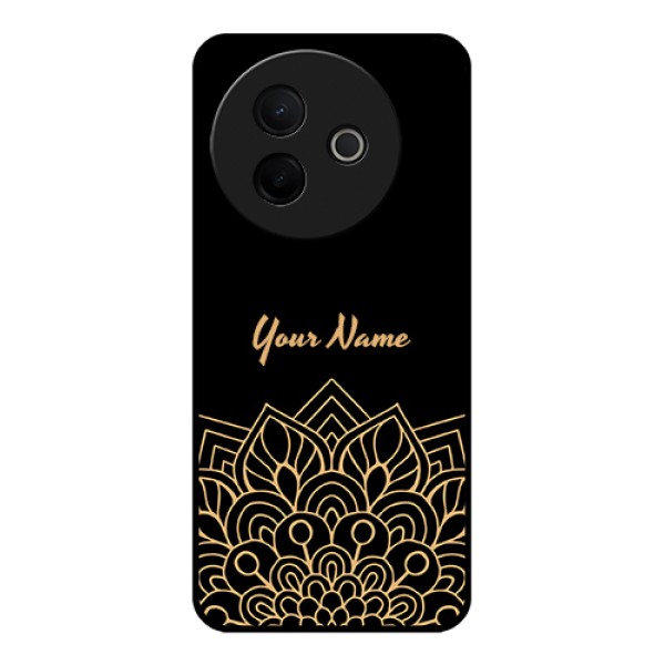 Vivo Y39 5G Custom Glass Phone Case - Golden Mandala Design