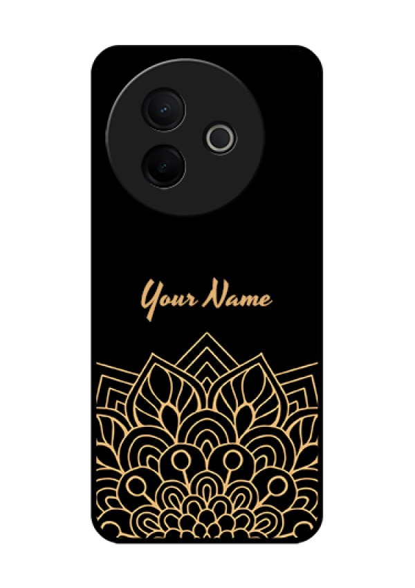Vivo Y39 5G Custom Glass Phone Case - Golden Mandala Design