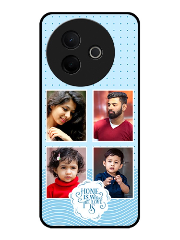 Custom Vivo Y39 5G Custom Glass Phone Case - Cute Love Quote With 4 Pic Upload Design