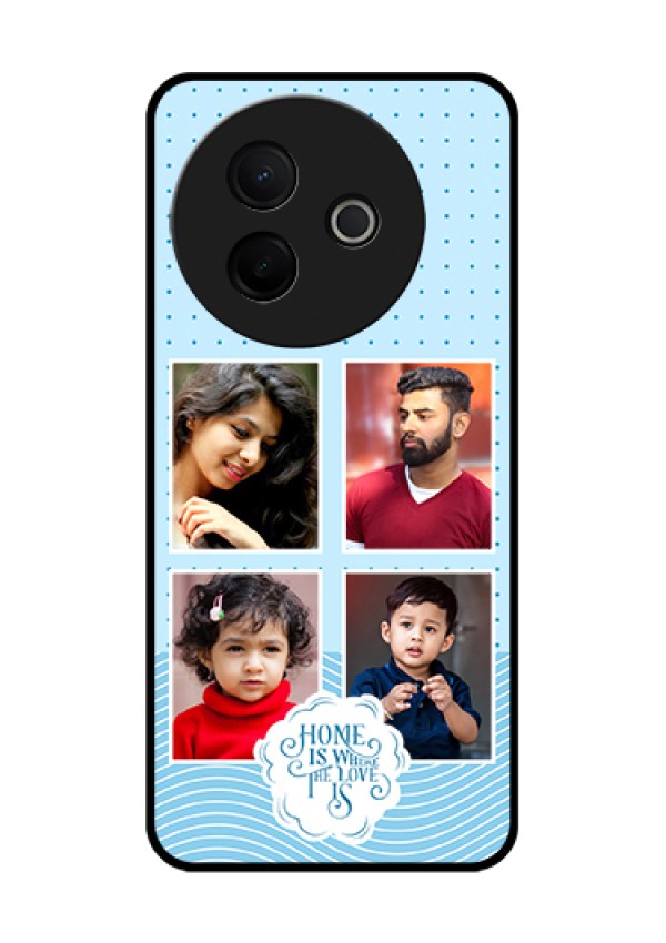 Vivo Y39 5G Custom Glass Phone Case - Cute Love Quote With 4 Pic Upload Design