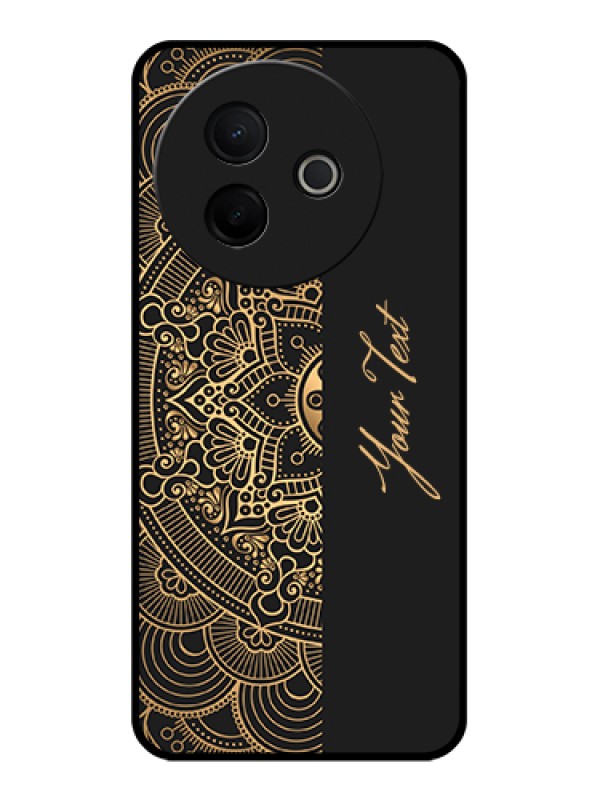 Custom Vivo Y39 5G Custom Glass Phone Case - Mandala Art With Custom Text Design