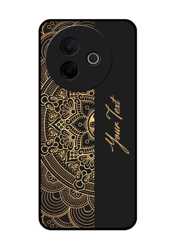 Vivo Y39 5G Custom Glass Phone Case - Mandala Art With Custom Text Design