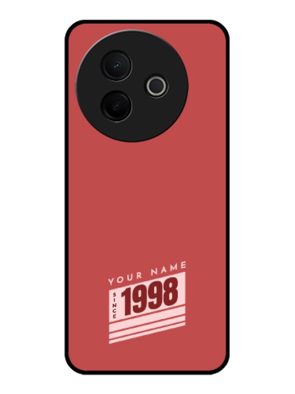 Custom Vivo Y39 5G Custom Glass Phone Case - Red Custom Year Of Birth Design