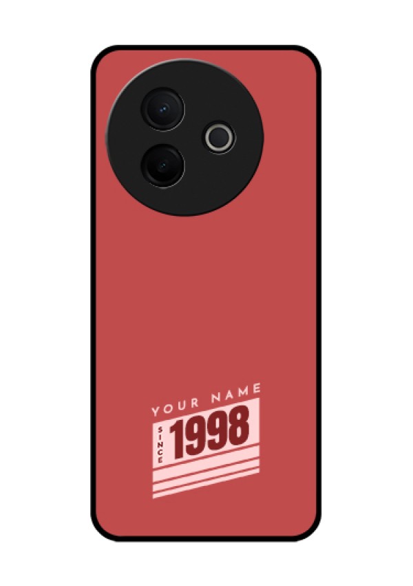 Vivo Y39 5G Custom Glass Phone Case - Red Custom Year Of Birth Design