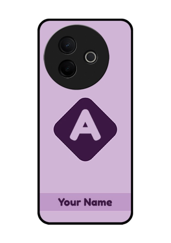 Vivo Y39 5G Custom Glass Phone Case - Custom Letter In Curved Badge Design