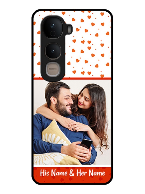 Custom Vivo Y400 5G Custom Glass Phone Case - Orange Love Symbol Design