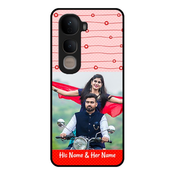 Vivo Y400 5G Custom Glass Phone Case - Red Pattern Case Design Vivo Y400 5G Custom Glass Phone Case - Red Pattern Case Design