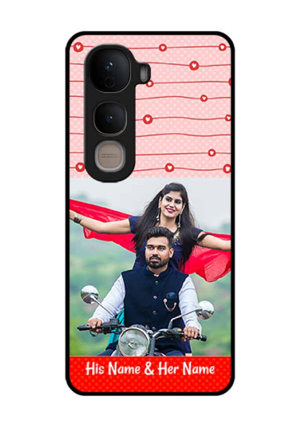 Vivo Y400 5G Custom Glass Phone Case - Red Pattern Case Design