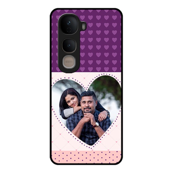 Vivo Y400 5G Custom Glass Phone Case - Violet Love Dots Design