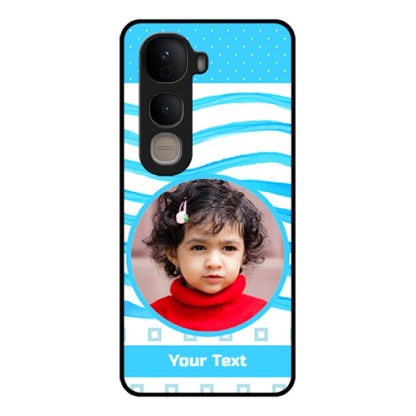 Vivo Y400 5G Custom Glass Phone Case - Simple Blue Case Design