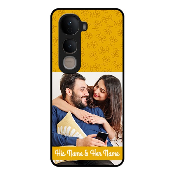 Vivo Y400 5G Custom Glass Phone Case - Yellow Floral Design Vivo Y400 5G Custom Glass Phone Case - Yellow Floral Design