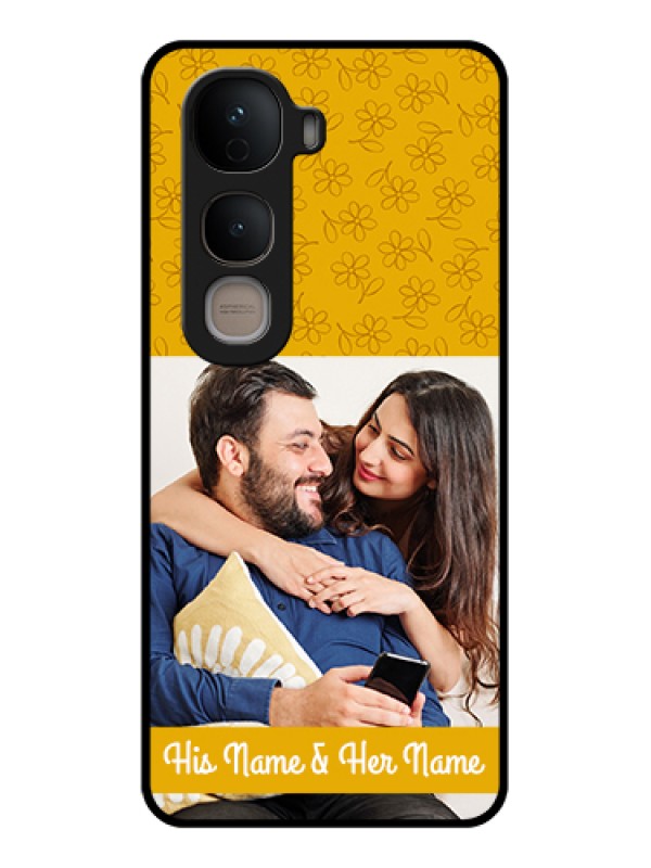 Custom Vivo Y400 5G Custom Glass Phone Case - Yellow Floral Design