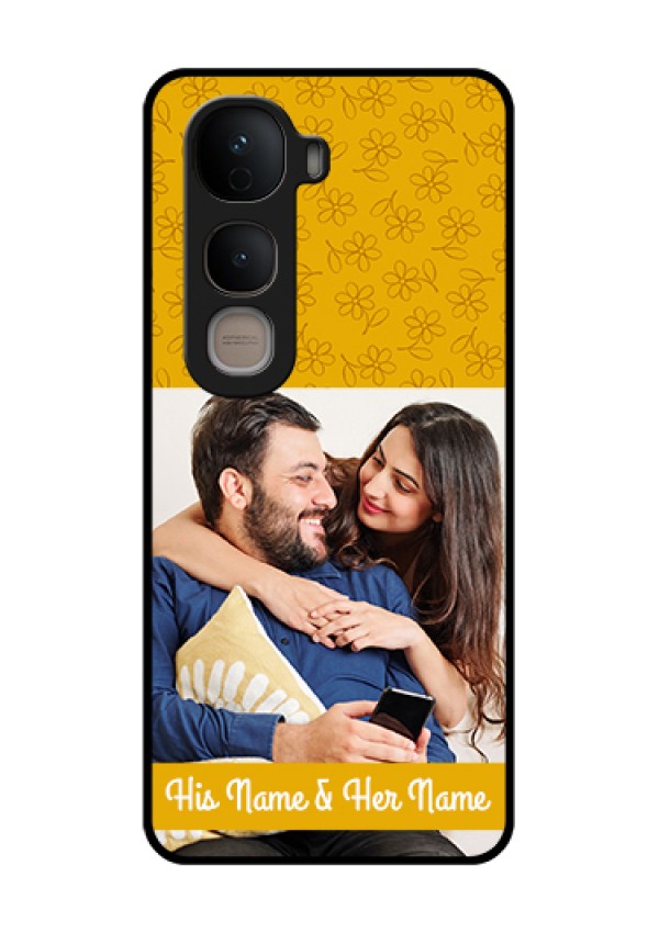 Vivo Y400 5G Custom Glass Phone Case - Yellow Floral Design