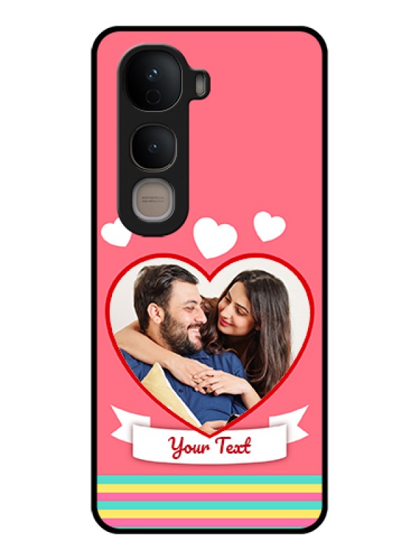 Custom Vivo Y400 5G Custom Glass Phone Case - Love Shapes Doodle Design