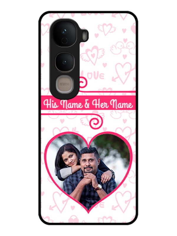 Custom Vivo Y400 5G Custom Glass Phone Case - Heart Shape Love Design