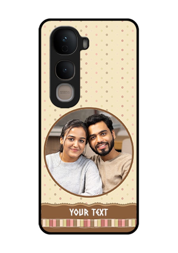 Vivo Y400 5G Custom Glass Phone Case - Brown Dotted Mobile Case Design