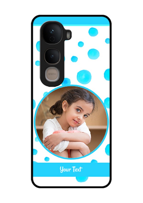 Vivo Y400 5G Custom Glass Phone Case - Blue Bubbles Pattern Design
