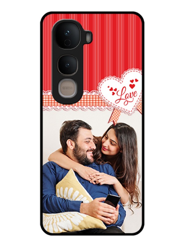 Custom Vivo Y400 5G Custom Glass Phone Case - Red Love Pattern Design
