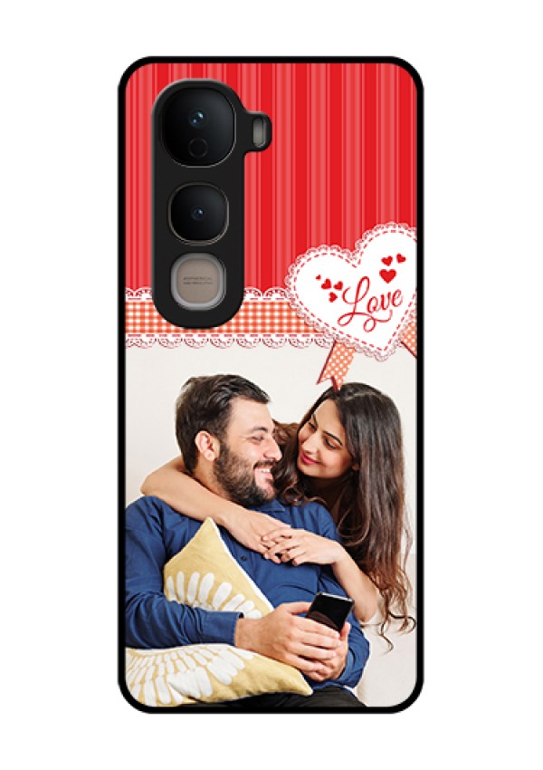 Vivo Y400 5G Custom Glass Phone Case - Red Love Pattern Design