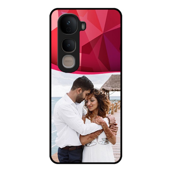 Vivo Y400 5G Custom Glass Phone Case - Red Abstract Design Vivo Y400 5G Custom Glass Phone Case - Red Abstract Design