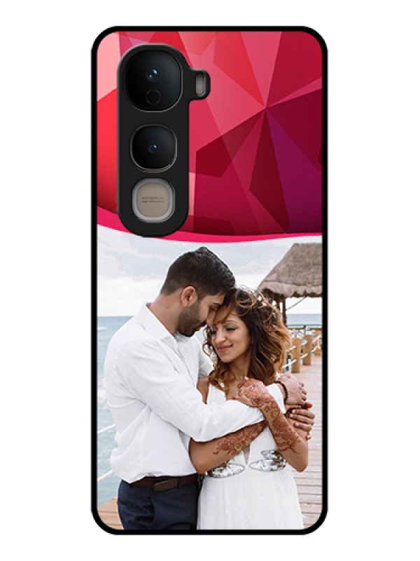 Custom Vivo Y400 5G Custom Glass Phone Case - Red Abstract Design