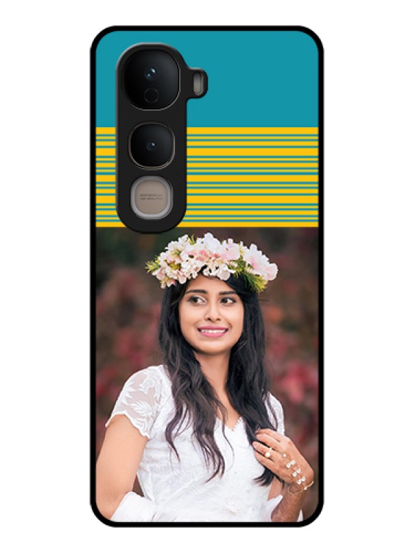 Custom Vivo Y400 5G Custom Glass Phone Case - Yellow & Blue Design