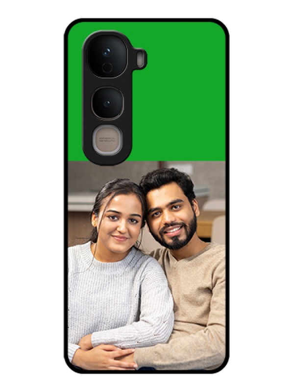 Custom Vivo Y400 5G Custom Glass Phone Case - Green Pattern Design