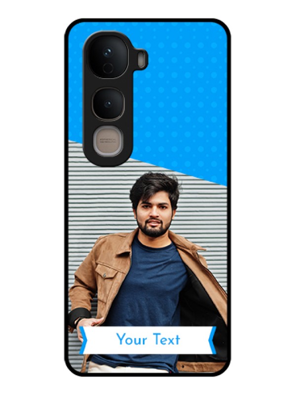 Custom Vivo Y400 5G Custom Glass Phone Case - Simple Blue Color Design