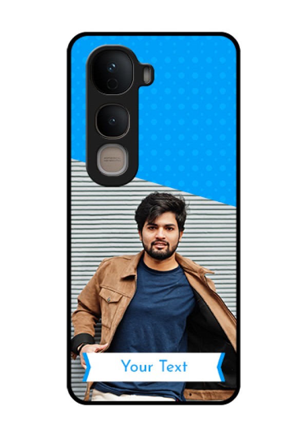 Vivo Y400 5G Custom Glass Phone Case - Simple Blue Color Design