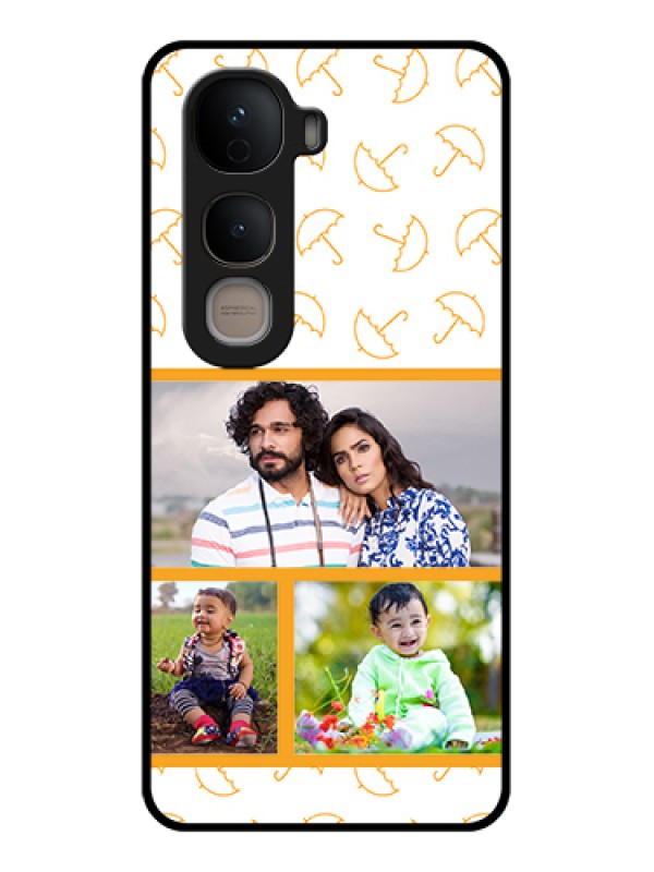 Custom Vivo Y400 5G Custom Glass Phone Case - Yellow Pattern Design