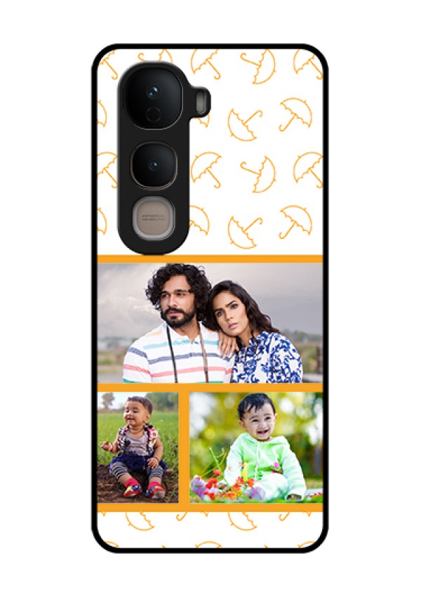 Vivo Y400 5G Custom Glass Phone Case - Yellow Pattern Design