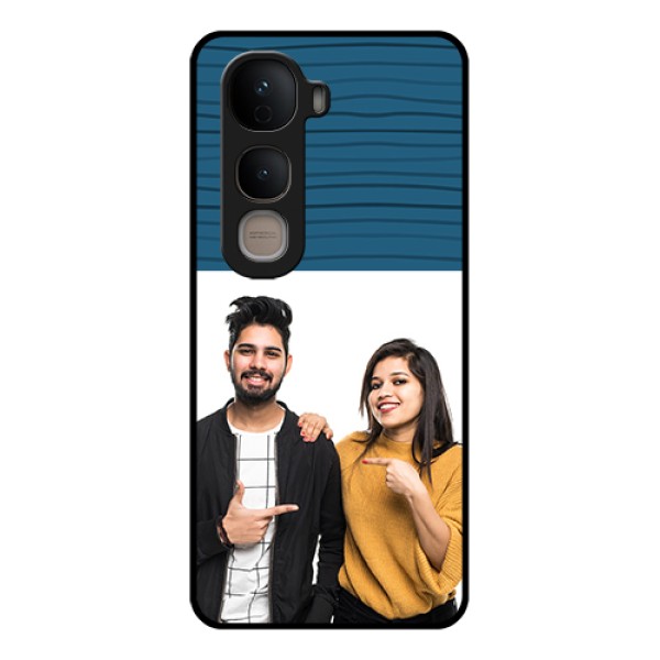 Vivo Y400 5G Custom Glass Phone Case - Blue Pattern Cover Design Vivo Y400 5G Custom Glass Phone Case - Blue Pattern Cover Design