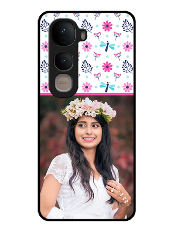 Custom Vivo Y400 5G Custom Glass Phone Case - Colorful Flower Design