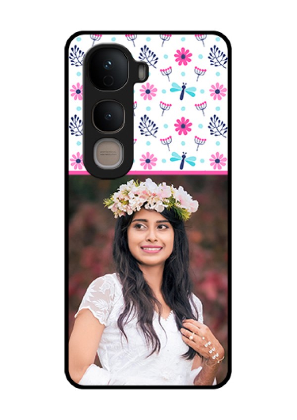 Vivo Y400 5G Custom Glass Phone Case - Colorful Flower Design