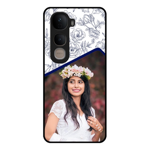 Vivo Y400 5G Custom Glass Phone Case - Classy Floral Design