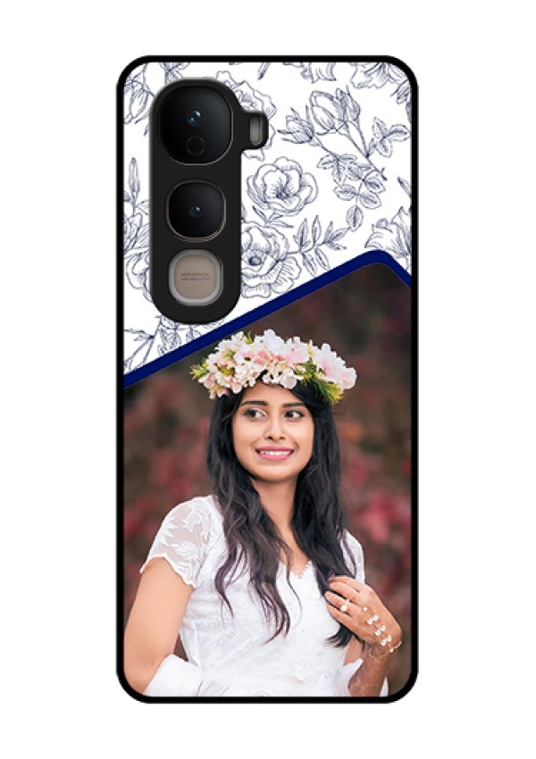 Vivo Y400 5G Custom Glass Phone Case - Classy Floral Design