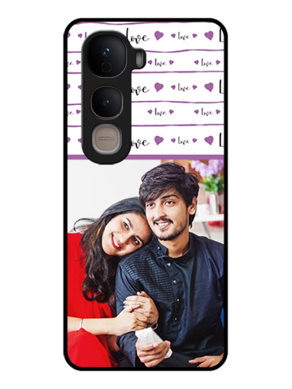 Custom Vivo Y400 5G Custom Glass Phone Case - Couples Heart Design
