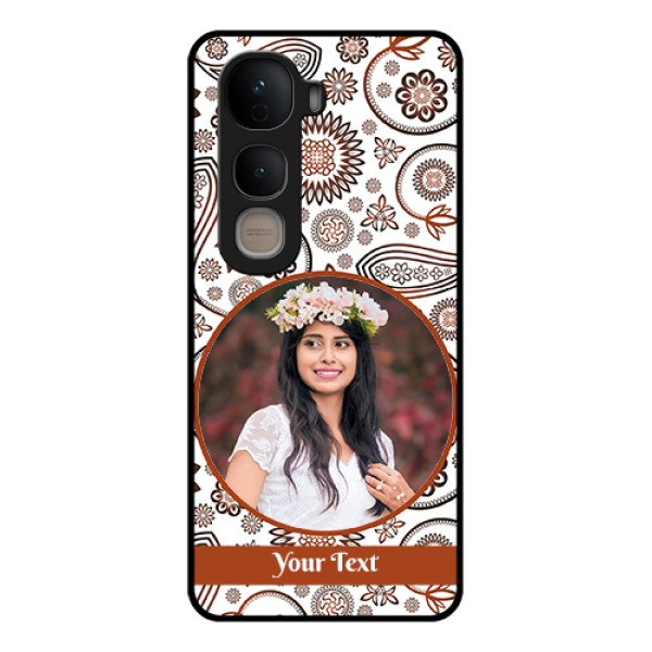 Vivo Y400 5G Custom Glass Phone Case - Abstract Flower Design Vivo Y400 5G Custom Glass Phone Case - Abstract Flower Design