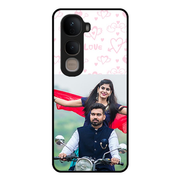 Vivo Y400 5G Custom Glass Phone Case - Pink Flying Heart Design