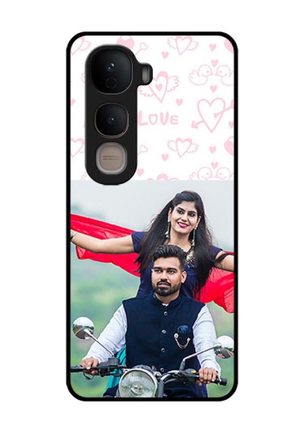 Vivo Y400 5G Custom Glass Phone Case - Pink Flying Heart Design