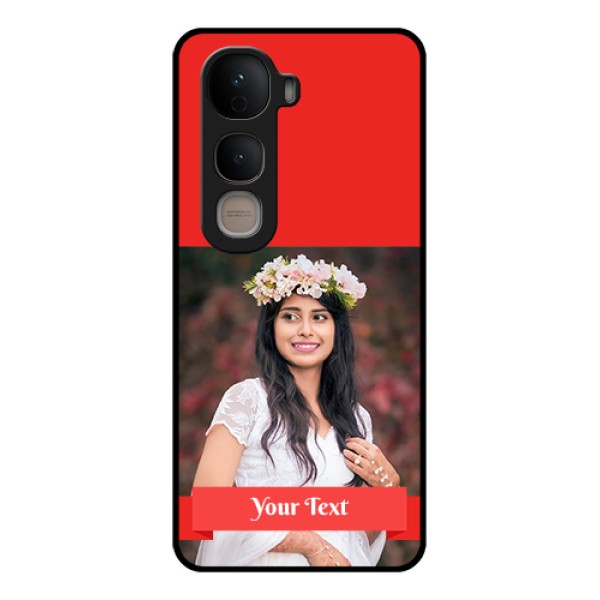 Vivo Y400 5G Custom Glass Phone Case - Simple Red Color Design