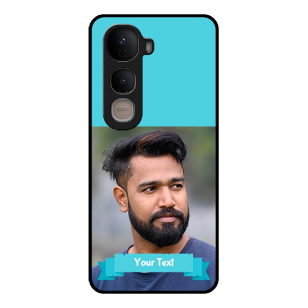 Vivo Y400 5G Custom Glass Phone Case - Blue Color Design Vivo Y400 5G Custom Glass Phone Case - Blue Color Design