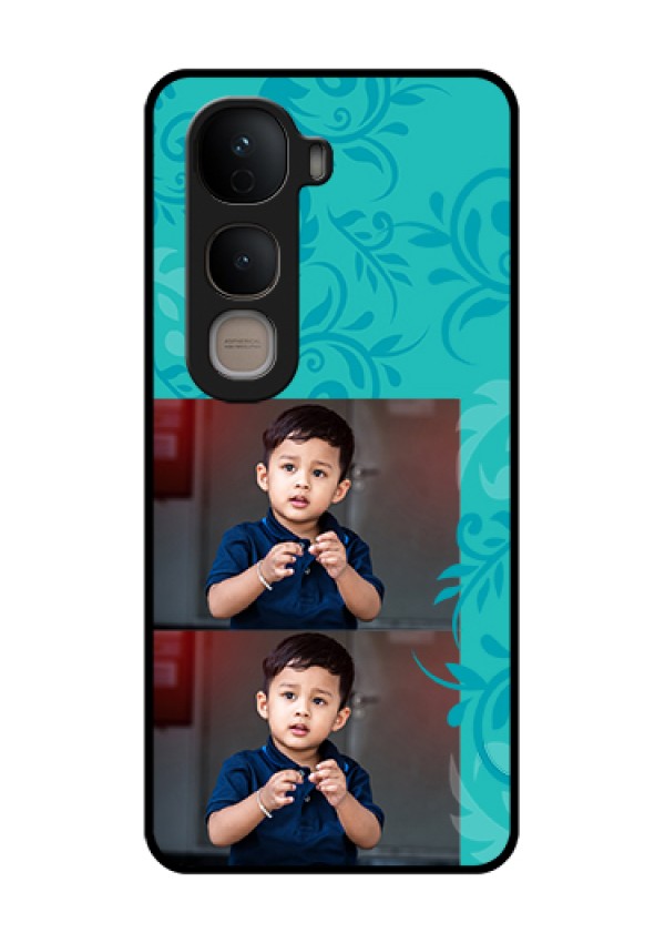 Vivo Y400 5G Custom Glass Phone Case - With Photo And Green Floral Design