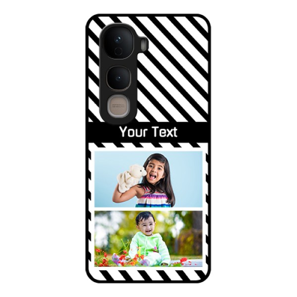 Vivo Y400 5G Custom Glass Phone Case - Black And White Stripes Design Vivo Y400 5G Custom Glass Phone Case - Black And White Stripes Design